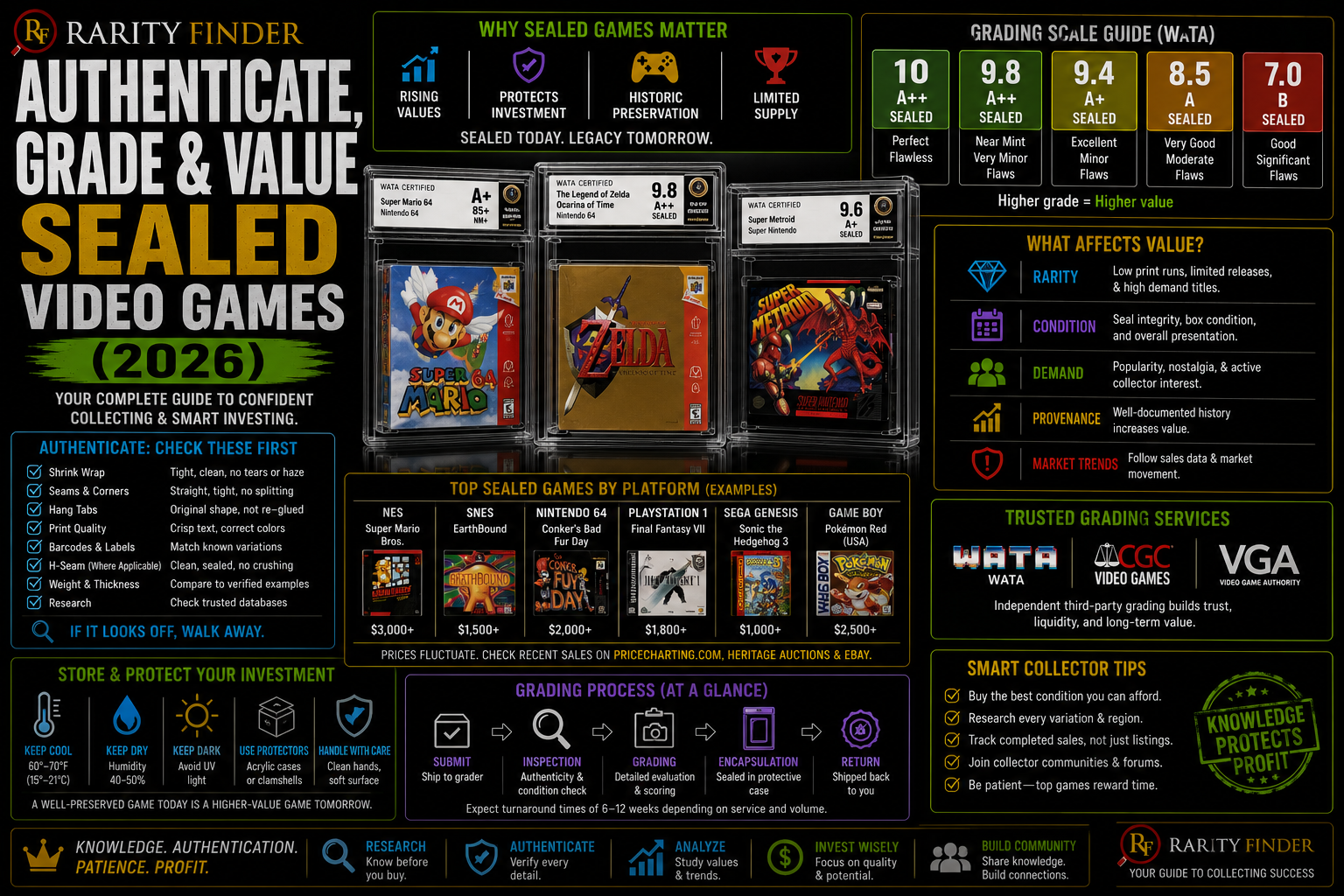 Authenticated Copy Example Authenticate, Grade & Value Sealed Video Games (2026) – RarityFinder Blog